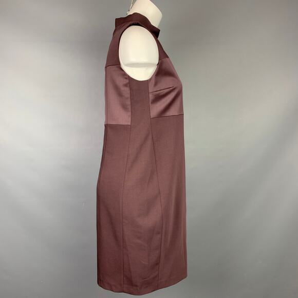 BRUNELLO CUCINELLI Size M Eggplant Virgin Wool A-line Sleeveless Dress - Picture 2 of 6